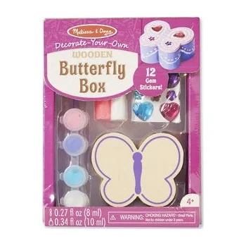 Dárková krabička Dřevěná krabička k vymalování /Motýl/