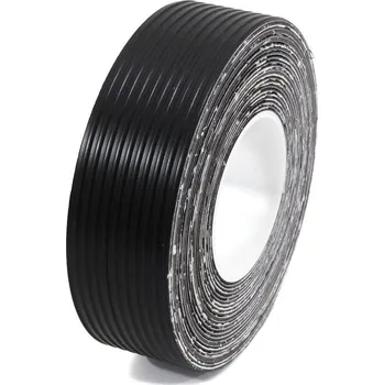 Černá gumová ochranná protiskluzová páska FLOMA Ribbed - 9,15 m x 5 cm a tloušťka 1,7 mm