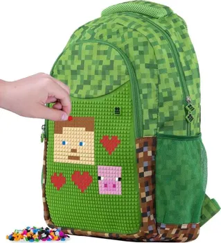 Školní batoh Pixie Crew Kreativní batoh Minecraft zelený/hnědý