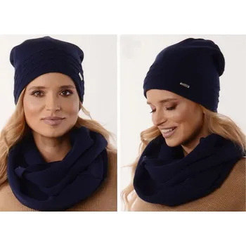 Čepice Fashionweek Dámský zimní set čepice + šála flísová podšívka ZIZI32/K1 Barva: Tmave modry, Velikost: Universal