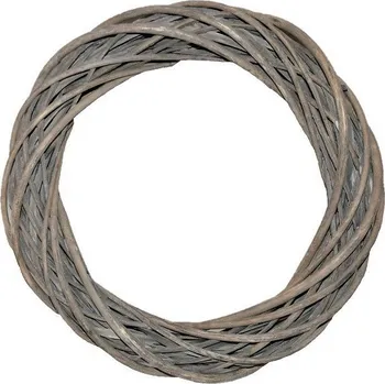 Věneček proutěný šedý 38 cm