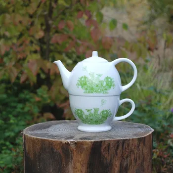 Vintage Teas Konvička a šálek zelená