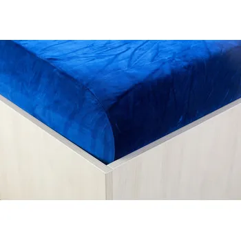 Prostěradlo JAN peří Sametové prostěradlo tm. modrá 90, 140, 160, 180 x 200 cm - Sametové prostěradlo tm. modrá 90 x 200 cm