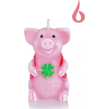 Svíčka Svíčka 3D figurka - PRASÁTKO ve vestičce 70g ( s jemnou vůní)
