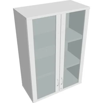 Kancelářský vozík HOBIS kancelářská policová skříň horní - SZ 3 80 04 H, zámek Huwill, bílá + doprava zdarma