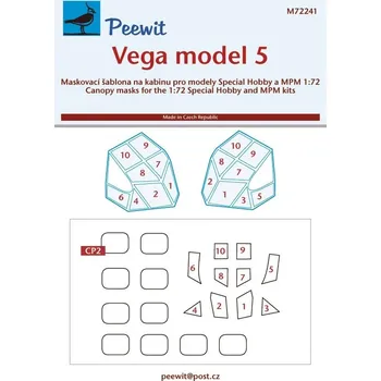 Plastikový model Peewit 1/72 Canopy mask Vega model 5 (SP.HOBBY)