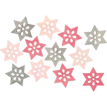 Vánoční dekorace Hvězdy dřevěné 4 cm 12 ks 3982