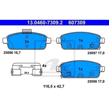 Brzdová destička ATE 13.0460-7309.2