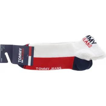 Dámské ponožky TOMMY HILFIGER Tommy Jeans Pánské ponožky white-red 2 páry 100000399-2P-001 Velikost 39/42