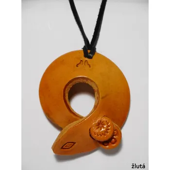 Přívěsek Kožený přívěsek č.4 Barva: Žlutá