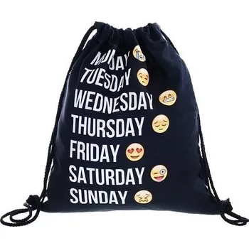Školní sáček Woodrow Gymsack - Vak na záda Emoji Week black