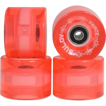 Kolečko k in-line bruslím Sulov Svítící kolečka na pennyboard Sulov 60x45 (85A) pink clear vč. ložisek - 4ks