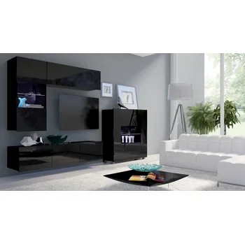 Obývací stěna Gibmeble obývací stěna Calibrini 1 + doprava zdarma, barevné provedení černá