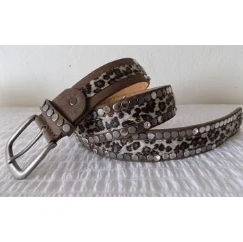 Opasek Kožený pásek hnědý se vzorem