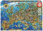 Educa Šílená mapa Evropy 500 dílků