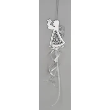 Vánoční dekorace Závěsný andílek s mašlí