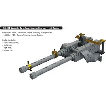 Plastikový model Eduard 1/48 Lysander Twin Browning machine gun (EDUARD)