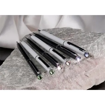 Kuličkové pero Art Crystella, Slim s peridot zeleným krystalem Swarovski