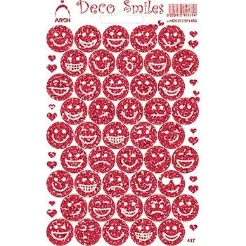 samolepka Smajlíci - Deco Smile - červení glitter 417-RG