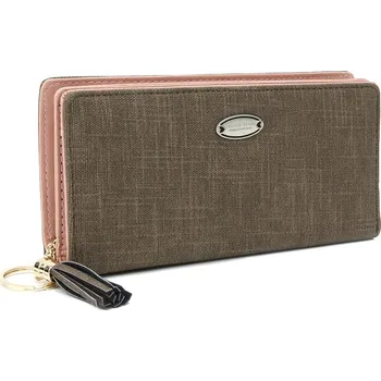 Peněženka Hnědá zipová dlouhá dámská peněženka Briana