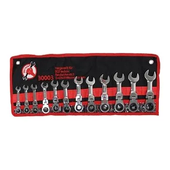 Klíč Klíče očkoploché 8,0 - 19,0 mm, ráčnové, kloubové, krátké, 12 dílů (Klíče očkoploché 8,0 - 19,0 mm, ráčnové, kloubové, krátké, 12 dílů)