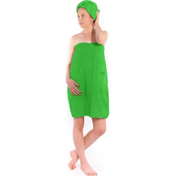 Dámský župan Interkontakt Sauna saunový kilt s turbanem