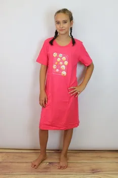Dívčí noční košile Cornette 259 růžová smajlíci 110/116