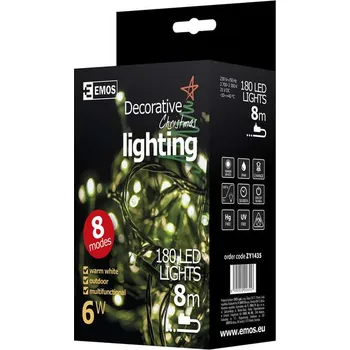 Vánoční osvětlení EMOS ZY1435 řetěz 180 LED teplá bílá