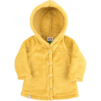 Kojenecká bunda hořčicový welsoftový kabátek s kapucí