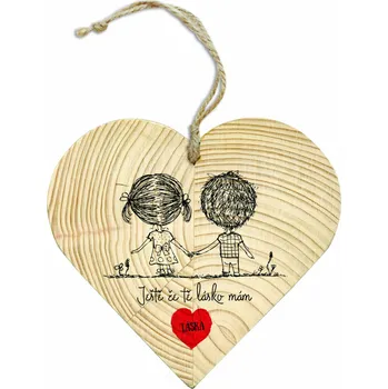 Bohemia Gifts & Cosmetics Dřevěné srdce Ještě že tě lásko mám