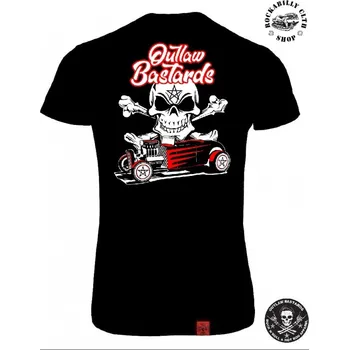 Dámské tričko Tričko Dámské Outlaw Bastards Hot Rod Pentagram - velikost S