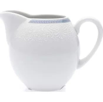 Cukřenka Thun 1794 Mlékovka vysoká, český porcelán, 0,35 l, bílá krajka, modrý lem, Thun