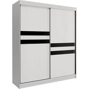 Šatní skříň Skříň Asturia 150cm Bílá Sklo