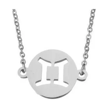 Přívěsek Šperky4U Ocelový řetízek s přívěskem znamení Blíženci