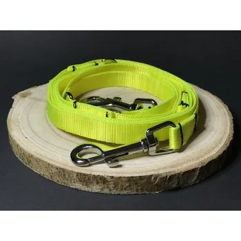 Vodítko pro psa Palkar vodítko přepínací z popruhu pro psy 250 cm x 16 mm fosforová-žlutá (Palkar vodítko přepínací z popruhu pro psy 250 cm x 16 mm fosforová-žlutá)