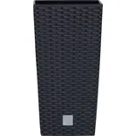 PROSPERPLAST Květináč RATO SQUARE + vklad antracit 24cm