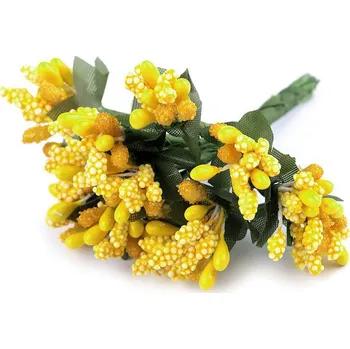 Výtvárné potřeby Květinové pestíky na drátku / vývazek, barva 2 žlutá