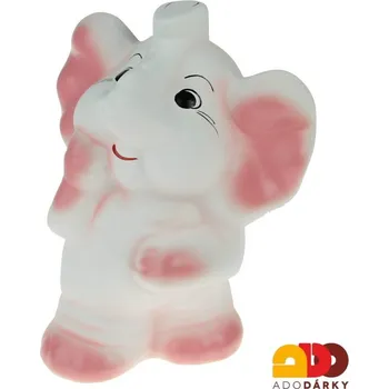 Pokladnička Pokladnička slon bílý 26 cm (Sloník na peníze)