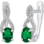 Stříbrné náušnice GRACE se syntetickým smaragdem QRE03E