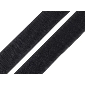 Suchý zip šíře 25mm bílý a černý komplet, barva Černá