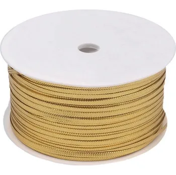 Příze Dutinka s lurexem šíře 2,5 mm plochá, barva 7000 zlatá