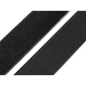 Suchý zip háček + plyš samolepicí šíře 38mm bílý a černý, barva Černá