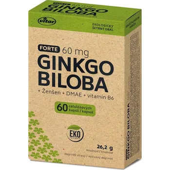 Přípravek na podporu paměti a spánku Vitar Ginkgo biloba 60 mg + DMAE + vitamín B6 EKO 60 cps.