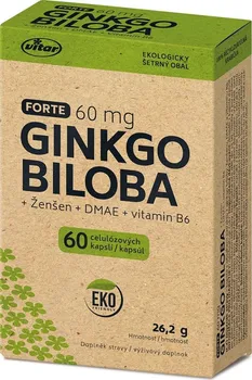 Přípravek na podporu paměti a spánku Vitar Ginkgo biloba 60 mg + DMAE + vitamín B6 EKO 60 cps.