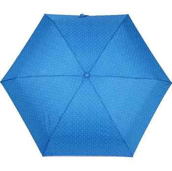 Deštník Skládací mini deštník s puntíky, barva 3 modrá sytá