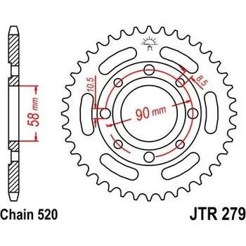 Řetězová sada pro motocykl Jt sprockets JTR 279-41 Honda