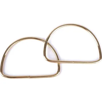 Kovová ucha na tašky, barva 2 zlatá klasik