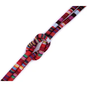 Příze Šňůra kulatá s výplní indiánský motiv, barva 2 červená