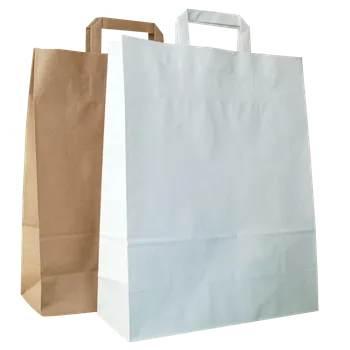 Shaker Papírová taška bílá, ploché ucho, 260x170x265 mm