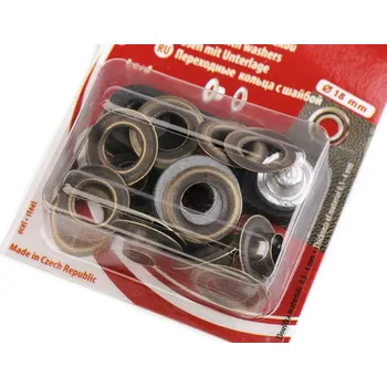 Průchodky s podložkou vnitřní Ø8 mm / vnější Ø18 mm, barva staromosaz